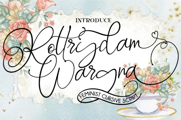 Rottrydam Wargna: A Handwritten Font with Bold Swashes and Delicate Precision